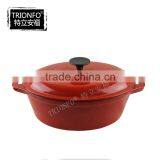 Oval Pre-seasoned Cast Iron Cookware Enamel Flower Casserole