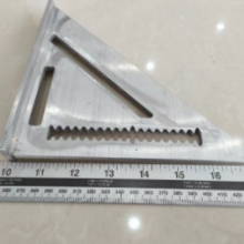 Aluminum 7 Inch Triangular Ruler Metric Measuring Ruler Triangle Angle Protractor thumbnail-3