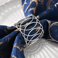 Wire Loop Napkin Ring Loop Napkin Ring Silk Cloth Ring Napkin Buckle Gold Cross Border Spot Wedding Metal Stainless Steel thumbnail-3