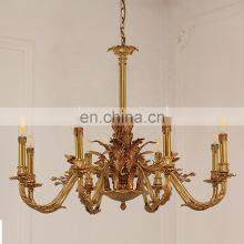 French Vintage Candle Living Room Home Decor Modern Led Brass Gold Chandelier Light thumbnail-3