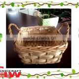 fruit basket: food basket with ear handle,1 piece split willow and wood chip basket with wooden handle