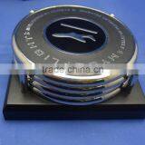 Custom Print or Engraved Metal Coaster Set With Wooden Stand as Corporate Gifts
