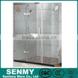 2014 new style foshan Guangdong china doorhinge opened 2 or 3 side glass panel shower door sliding rail with corner shelf