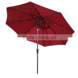 Multifunction Patio 9 ft Round Aluminum Solar Powered 24 Garden Outdoor Light Led Umbrella thumbnail-2