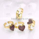 Available Stock Jewelry Natural Crystal Heart Ring Design Wholesale thumbnail-1