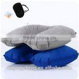 Flocking PVC inflatable travel pillow