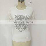 2016 Spring/summer High Qaulity Crew Neck Short Sleeve Plain Body With Hotfix Pullover Sweater thumbnail-2