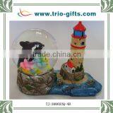 Polyresin Dolphin Slipper Snow Globe thumbnail-2