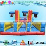 Commercial Three Lane Inflatable Bungee Run With Cord n Inflatable Basketball Hoops for Sale