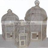Hexagonal Metal Bird Cage W/cream Finish-s/3 thumbnail-1