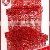 Wholesale 3D Metallic Gift Box Shape Christmas Gift Decoration thumbnail-3