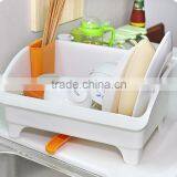 PP Plastic Dish Rack, Plastic Folding Dish Rack Drainer With Drip Tray Cutlery Holder Kitchen Sink Rack Plate Quality Choice thumbnail-4