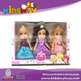 Christmas Gift 9 inch plastic toys doll princess doll with toy crown and IC