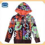 (F3183) brown 18m-6y flower printing new spring 100% cotton kids jackets for girls