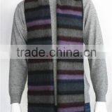 Multicolor Stripe Wool Scarf With Tassel thumbnail-4