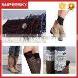 F251 Wholesale Fleck Pattern Boot Cuff Knit Boot Topper Cuff