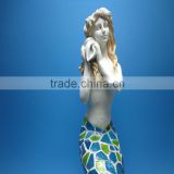 Beautiful Polyresin crafts mermaid statue for home decorations