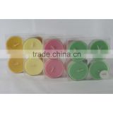 colored scented 45g tealight candle in PC cup