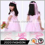 Beatiful pink flower crown with silk ribbon hair accessories for children                        
                                                                                Supplier's Choice