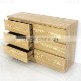 Oak Wooden Grain Melmained MDF Cheap Modern Large Simple Modern Used Chest of Drawers thumbnail-5