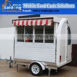 CE Customized Fast food snack truck With2 Big Wheels Trailer for Sale