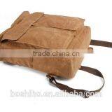 Boshiho Latest Design Genuine Cowhide Leather Backpack Bag Outdoor Backpack Black thumbnail-2