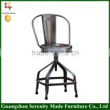 Industrial swivel metal bar stool high chair adjustable height