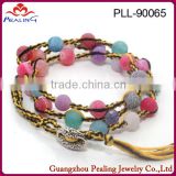 (PLL-90065)Coating Fire Agate Bead Wrap Bracelet Factory Price