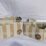 Set of 2 Fashion Cloth Storage Basket With Lining and Embroidery thumbnail-1