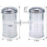 300ml Vertical Stripe Transparent Glass Spice Package Containers With Metal Hole Cap thumbnail-2