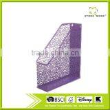 Purple Metal Punched Office Magazine Document Rack thumbnail-1