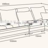 2017 Classic Fabric Corner Sofa Set thumbnail-3