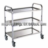 Guangzhou Hotel Supply Stainless Steel Square tube Movable kitchen storage trolley cargo kitchen trolley furniture trolley C262