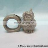 Home Decoration Ceramic Napkin Rings With Owl Design thumbnail-1