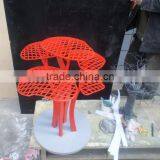 Stainless Steel Red Color Decorative Outdoor Metal Tree Abstract Art Sculptures thumbnail-4