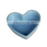 3.5"blue color heart shaped mini ceramic cute bakeware