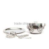 WCQ029 Tea Infuser Tea Ball Stainless Steel Loose Leaf Tea Strainer With Chain and Drip Trays Teapot Infuser Gift thumbnail-6