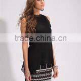 WOMEN'S SUMMER CHIFFON BLACK SLEEVELESS TOP thumbnail-2