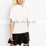 China Factory OEM ODM 2015 New Fashion Customized Highneck White Top and Blouse thumbnail-1