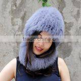 CX-C-01D Latest Fashion China Supplier Wholesale Winter Knitted Fox Fur Hat thumbnail-1