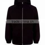 Mgoo Fashion 100% Cotton Black Hooded Jacket With Lining Casual Fit Balloon Sleeves Jacket Zipper Up thumbnail-5