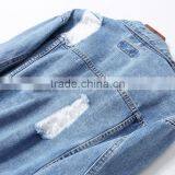 Custom Boyfriend Style Oversized Fit Jeans Jacket Women Plain Distressed Denim Jacket thumbnail-4