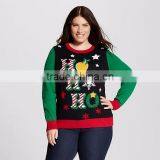 Women Black Green Sweater Pattern Christmas Clothing thumbnail-1