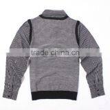 Thin Grey White Striped Cotton Sweater Shirt thumbnail-6