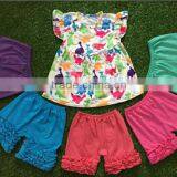 Children's Remake Outfit Pink Stars Clothing Kids Ruffle Summer Clothes Sets Boutique Clothing thumbnail-6