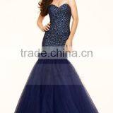 2016 Prom Dresses Sweetheart Beaded Bodice Mermaid Tulle Lace Up thumbnail-1