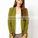 2013 Autumn Long Line V-nekc Padded Shoulder High Quality Blazer for Ladies thumbnail-1