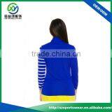 New Style Nine Points Sleeve White Stripe Standard Collar Women Golf Sweatshirt In Royalblue thumbnail-2