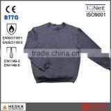 Flame Retardant Clothing With Soft Fabric Plain FR Sweatshirt Pass ENISO11612,EN1149-3, EN1149-5, thumbnail-1