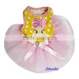 Easter Bunny Bow Yellow Polka Dots Pink Tutu Pets Small Dogs Clothes Party Dress XS-L thumbnail-1